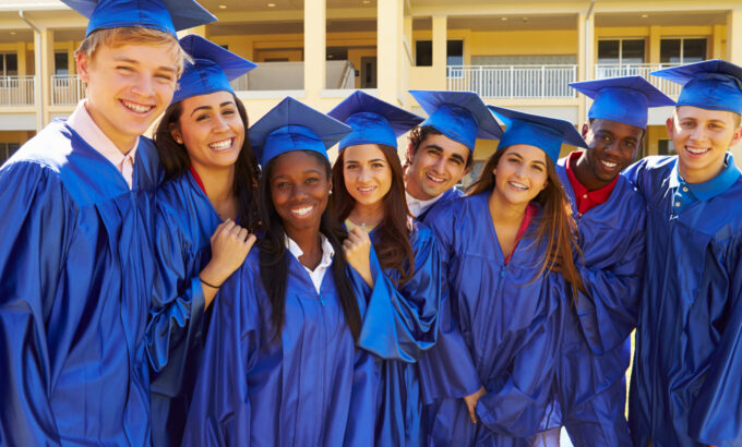 Group Of High School Students Celebrating Graduation